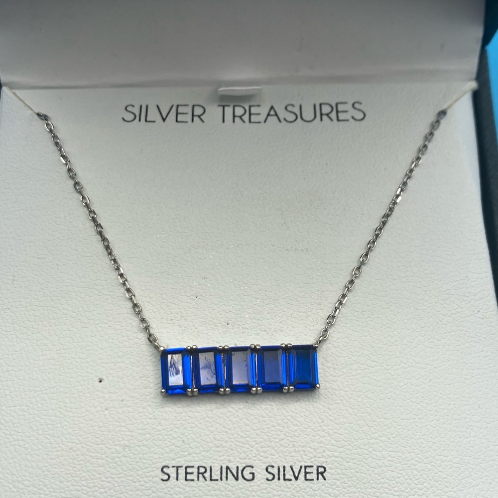 Sterling Silver & Sapphire Necklace